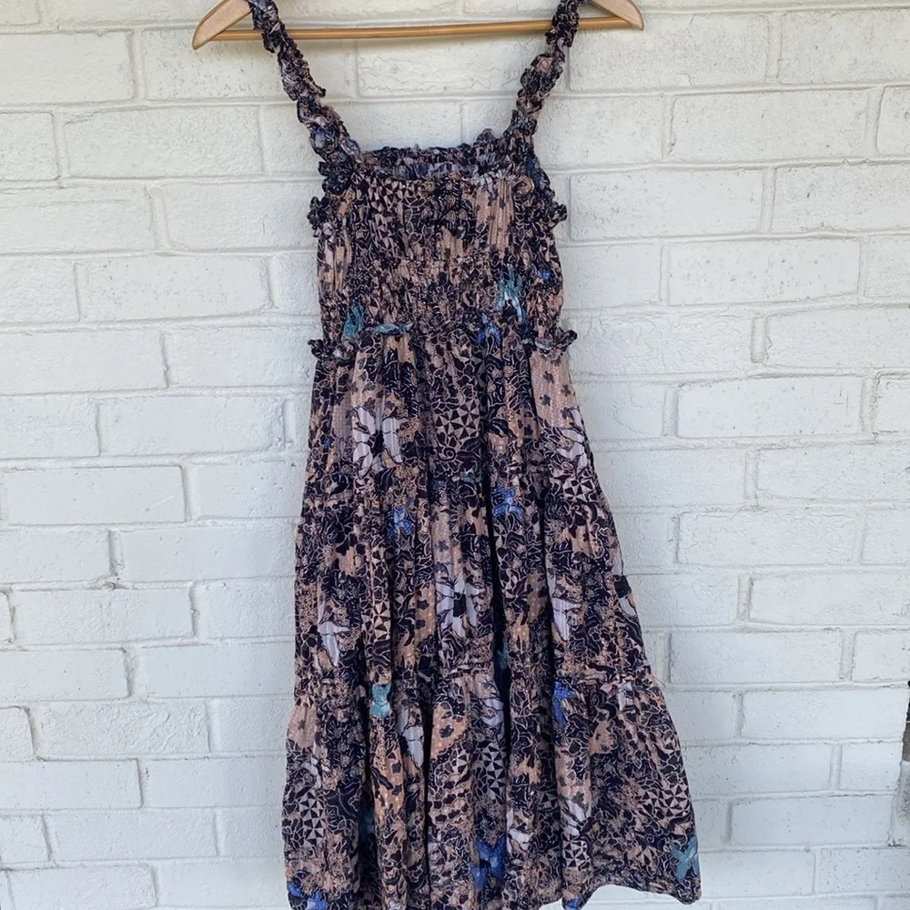 Ulla Johnson Annisa Midi Floral Tiered Dress in Faded Coral 2 - Picture 6 of 8